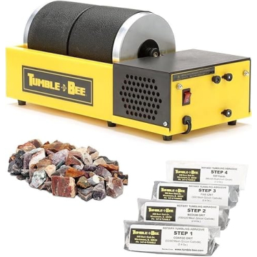 Tumble-Bee Rock Tumbler - Double Barrel Rock Tumbler for Adults and Kids - Rotary Tumbler for Stone,...