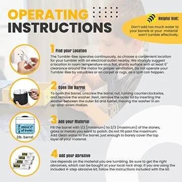 Tumble-Bee Double Barrel Rock Tumbler for All Ages