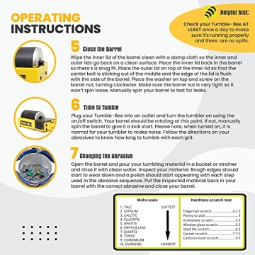 Tumble-Bee Double Barrel Rock Tumbler for All Ages