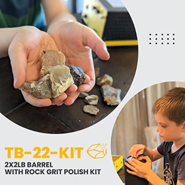 Tumble-Bee Double Barrel Rock Tumbler for All Ages