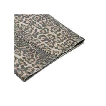 CUTEGAL Leopard Jeans Y2k Aesthetic Baggy Cargo Pants High Waisted Cheetah Print Jeans for Women (C,XS,X-Small)