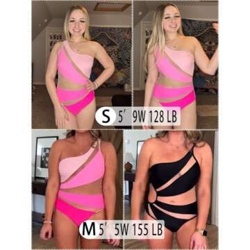Swmmer Liket Women's Sexy One Piece Bathing Suits One Shoulder Swimsuits Monokini Slimming Mesh Swim...