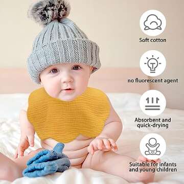 Absorbent Muslin Baby Bibs for Teething - Set of 8