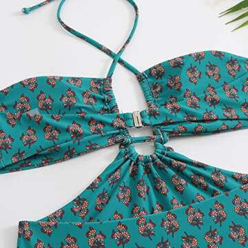 Stylish Vintage Floral Swimsuit with Wrap Skirt for Women