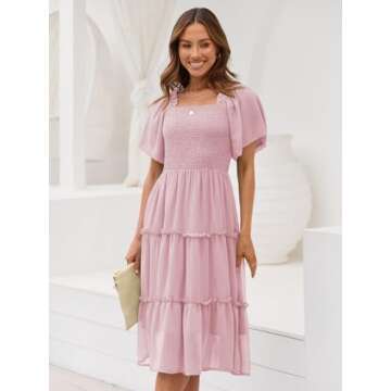 LILLUSORY Women’s Spring Summer Midi Dress - Comfy Flowy Style for Casual and Formal Occasions