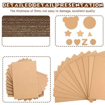 50 Pack Corrugated Cardboard Sheets Flat Cardboard Inserts Flat Squares Separators for Art Projects DIY Crafts Supplies(9 x 12 Inch,Brown)