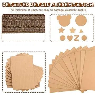 50 Pack Corrugated Cardboard Sheets Flat Cardboard Inserts Flat Squares Separators for Art Projects DIY Crafts Supplies(9 x 12 Inch,Brown)