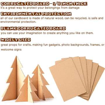 50 Pack Corrugated Cardboard Sheets Flat Cardboard Inserts Flat Squares Separators for Art Projects DIY Crafts Supplies(9 x 12 Inch,Brown)
