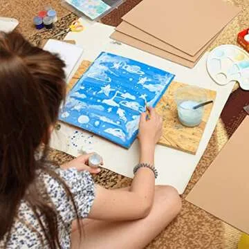 50 Pack Corrugated Cardboard Sheets Flat Cardboard Inserts Flat Squares Separators for Art Projects DIY Crafts Supplies(9 x 12 Inch,Brown)