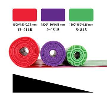 ECGOIOE Exercise Resistance Bands Set of 3, TPE Wide Resistance Ranges 5-21LBs Bands for Any Exercis...