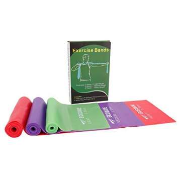 ECGOIOE Exercise Resistance Bands Set of 3, TPE Wide Resistance Ranges 5-21LBs Bands for Any Exercise,Home Gym, Physical Therapy, Pilates, Muscle Relaxation Exercise, Yoga, Strength Training Workout