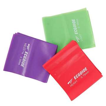 ECGOIOE Exercise Resistance Bands Set of 3, TPE Wide Resistance Ranges 5-21LBs Bands for Any Exercise,Home Gym, Physical Therapy, Pilates, Muscle Relaxation Exercise, Yoga, Strength Training Workout