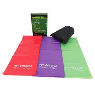 ECGOIOE Exercise Resistance Bands Set of 3, TPE Wide Resistance Ranges 5-21LBs Bands for Any Exercise,Home Gym, Physical Therapy, Pilates, Muscle Relaxation Exercise, Yoga, Strength Training Workout