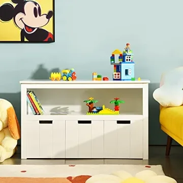 HONEY JOY Kids Toy Storage Organizer with Bins Wheels