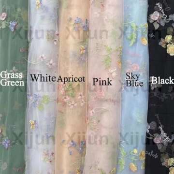 Xijun Puffy Sleeve Prom Dresses 2023 for Women Flower Embroidery Tulle V Neck Half Sleeve Formal Evening Party Gowns with Tea Length US2