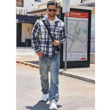 Stylish COOFANDY Men's Flannel Cotton Shirt Jacket