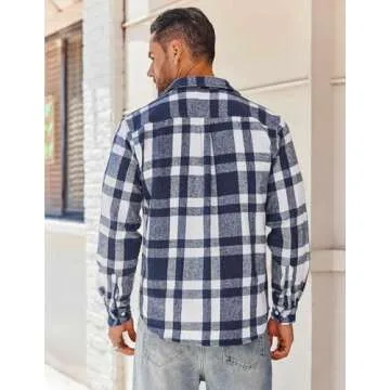 Stylish COOFANDY Men's Flannel Cotton Shirt Jacket