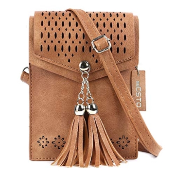 seOSTO Womens Small Crossbody Bag - Stylish Tassel Purse for Teens