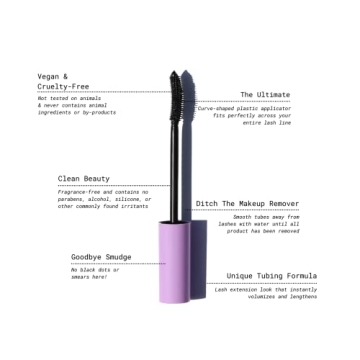 Half Caked Tubing Mascara for Sensitive Eyes, Vegan Formula