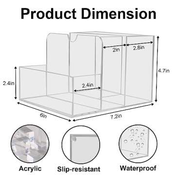 Napkin Holder with Salt and Pepper Shaker Caddy, Acrylic Napkin Holder For Table,Versatile Use For Home Dining,Hosting,Wedding Reception,Party,Patio,Deck,Restaurant,Cafe Bar Decor, Easy To Clean,Clear