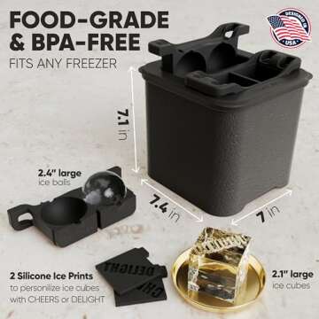 Berlinzo Clear Ice Cube Maker for Perfect Ice Spheres