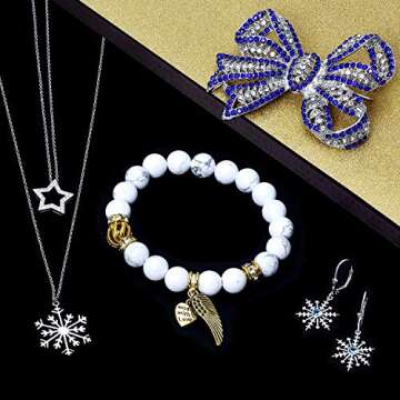 Bling Jewelry Winter Large Wedding Holiday Royal Blue White Glittering Crystal Pave Bridal Fashion Large Statement Filigree Ribbon Bow Scarf Brooch Pin for Women Silver Plated