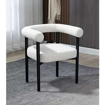 Meridian Furniture 560Cream-C Hyatt Collection Mid-Century Modern Dining Chair