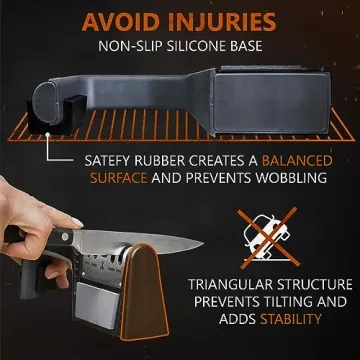 4-Stage Knife Sharpener with 800 Grit Whetstone - Kitchen Essential