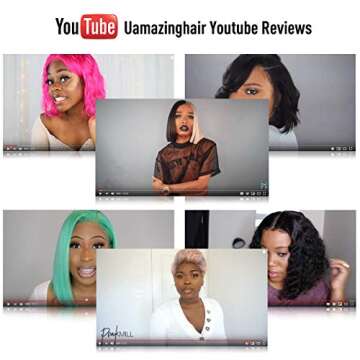 Bob Wig Human Hair Glueless, 13x4 HD Transparent Human Hair Glueless Lace Front Wigs Pre Plucked for...