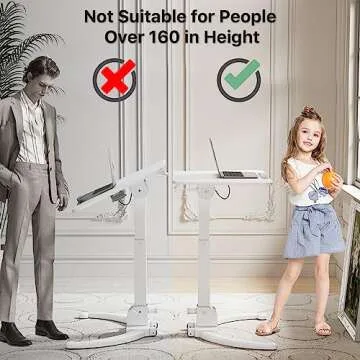 JOY worker Foldable Mobile Standing Desk for Kids, Small Standing Desk with 90° Tiltable Desktop, Height Adjustable Rolling Laptop Desk, Portable Computer Workstation with Non-Slip Mat