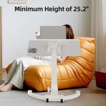 JOY worker Foldable Mobile Standing Desk for Kids, Small Standing Desk with 90° Tiltable Desktop, Height Adjustable Rolling Laptop Desk, Portable Computer Workstation with Non-Slip Mat