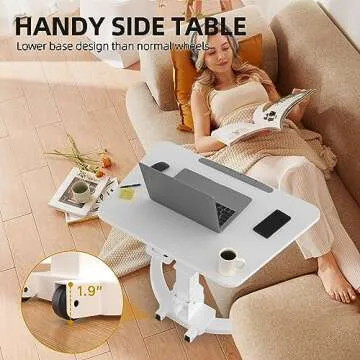 JOY worker Foldable Mobile Standing Desk for Kids, Small Standing Desk with 90° Tiltable Desktop, Height Adjustable Rolling Laptop Desk, Portable Computer Workstation with Non-Slip Mat