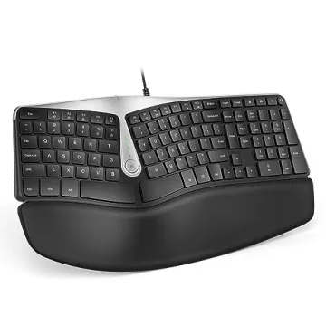 Nulea RT02 Ergonomic Keyboard, Wired Split Keyboard with Pillowed Wrist and Palm Support, Featuring ...
