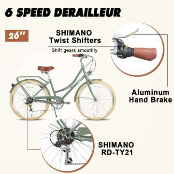 AVASTA Women's 26" Step Through Hybrid Bike for Comfort