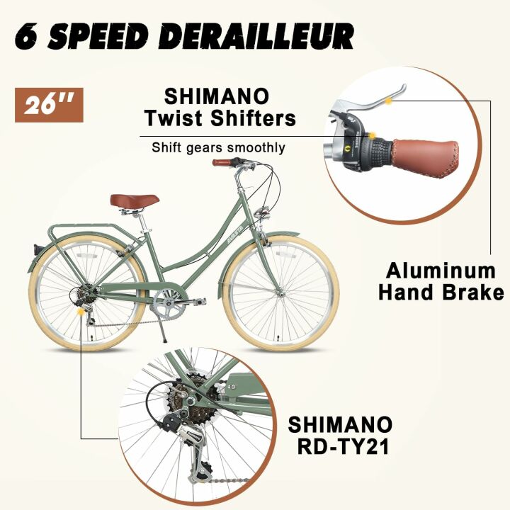 AVASTA Women's 26" Step Through Hybrid Bike for Comfort