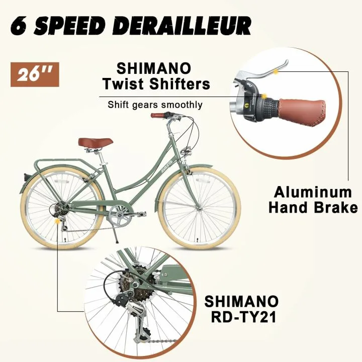 AVASTA Women's 26" Step Through Hybrid Bike for Comfort