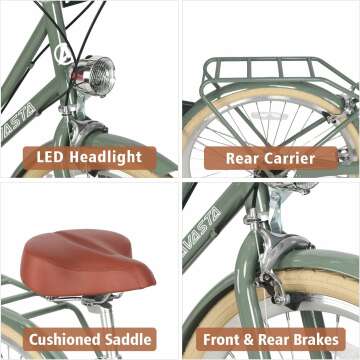 AVASTA Women's 26" Step Through Hybrid Bike for Comfort