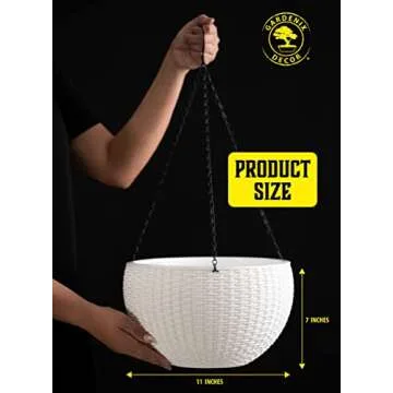 GARDENIX DECOR 11" Self Watering Hanging Planters - Easy Maintenance for Indoor Plants