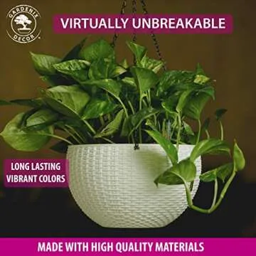 GARDENIX Self Watering Hanging Planters for Plants - White