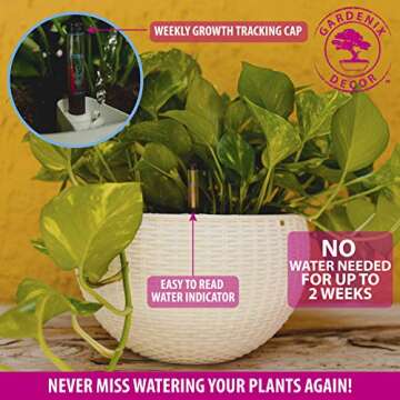 GARDENIX Self Watering Hanging Planters for Plants - White