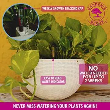 GARDENIX Self Watering Hanging Planters for Plants - White