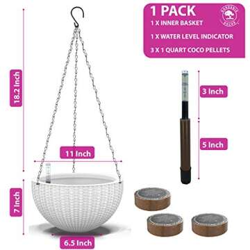 GARDENIX Self Watering Hanging Planters for Plants - White