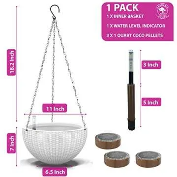GARDENIX Self Watering Hanging Planters for Plants - White