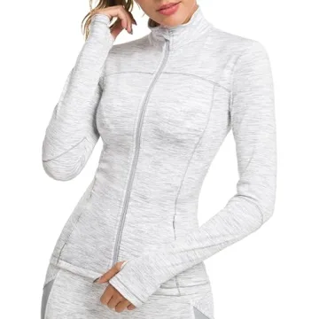 GYM RAINBOW Workout Jackets for Women - Slim Fit Full Zip Running Jacket