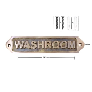 Stylish Sam Star Brass Metal Door Sign for Home and Office