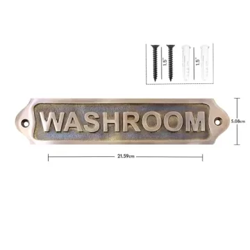 Stylish Sam Star Brass Metal Door Sign for Home and Office