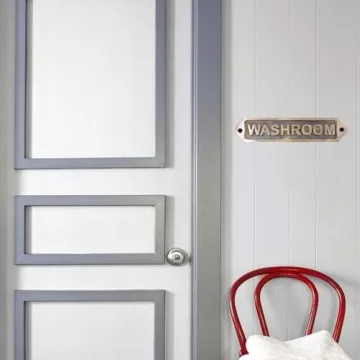 Stylish Sam Star Brass Metal Door Sign for Home and Office