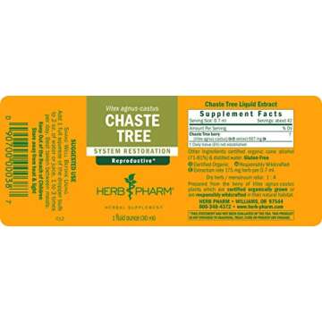 Herb Pharm Chaste Tree Liquid Extract for Female Reproductive System Support - 1 Ounce (DCHASTE01)