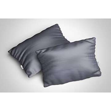 MYK 100% Pure Natural Mulberry Silk Pillowcase, 22 Momme Hair Skin Care, OKEO-TEX Certified, Hypoallergenic (King One Side, French Grey)