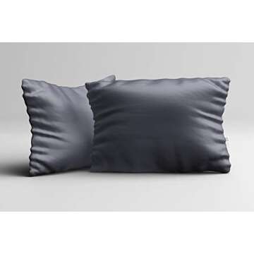 MYK 100% Pure Natural Mulberry Silk Pillowcase, 22 Momme Hair Skin Care, OKEO-TEX Certified, Hypoallergenic (King One Side, French Grey)